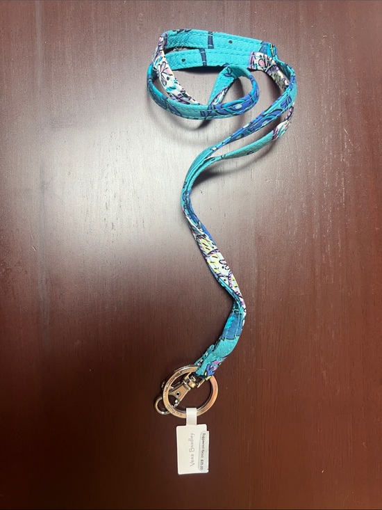 Vera Bradley Accessories - Vera Bradley Turquoise Floral Lanyard with Gold-Tone Key Ring